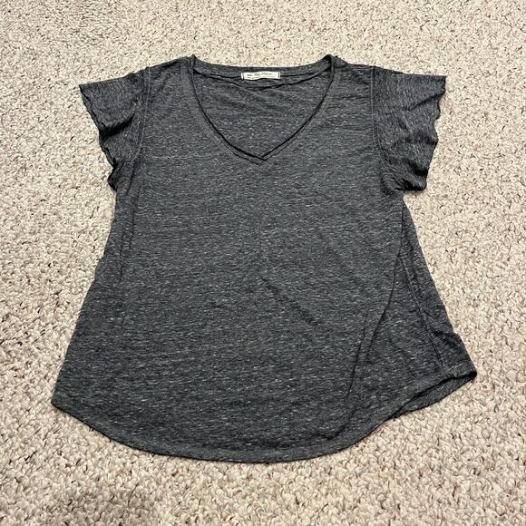 We the Free Effortless Short Sleeve Heather Gray Tee Sz L Casual Basic - Picture 1 of 6